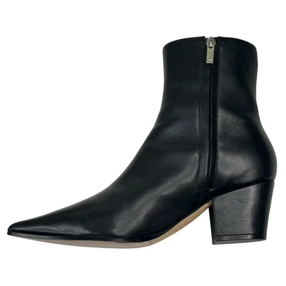 Marc Fisher LTD. Mavey Pointed Toe Black Leather Bootie Womens Size 9M New $219 - Picture 6 of 12